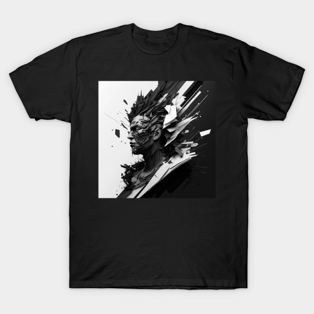 Life in Black and White, Shattered T-Shirt by AICreateWorlds